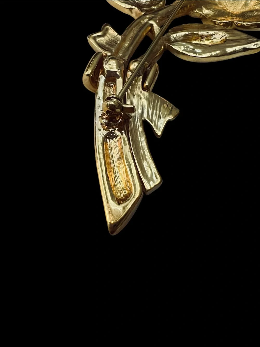 Nolan Miller Glamour Collection Gold Tone Rose Brooch VTG
